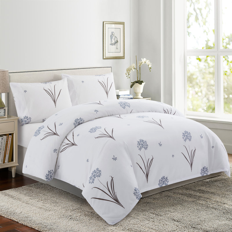Ensemble de housse de couette avec 2 taies d'oreiller en rayonne de bambou toutes saisons confectionnées par Marina Marina Home Bedding Essentials Cooling