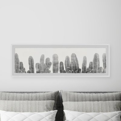 «Misty Cactus», reproduction de photo panoramique sur papier encadrée