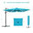 Salton 138 " W Rectangular Lighted Rotating and Adjustable Cantilever Umbrella with Crank Lift-1799483563