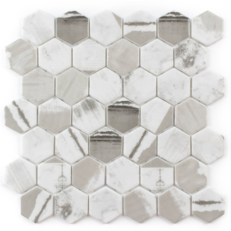 Carreau de mosaïque en verre 2 po x 2 po Eterna Hexx, Alaia