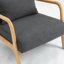 Chaise d'appoint Mid-Century moderne avec structure en bois, chaises de salon rembourrées avec coussin de taille, fauteuil de lecture pour véranda de chambre-2943458-2943460