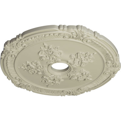 Médaillon Endurathane Attica avec plafond rose, DO 26 po x P 3 3/4 po x P 1 1/2 po (convient aux auvents jusqu'à 4 1/2 po), finition jaune clair peinte à la main