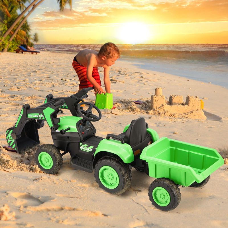 Green 12-Volt Kids Ride-On Tractor with Remote Control