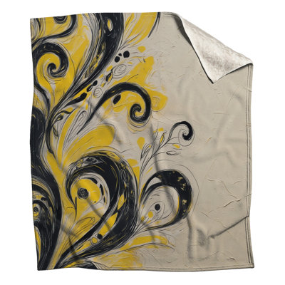 Floral Swirls Abstract Blankets