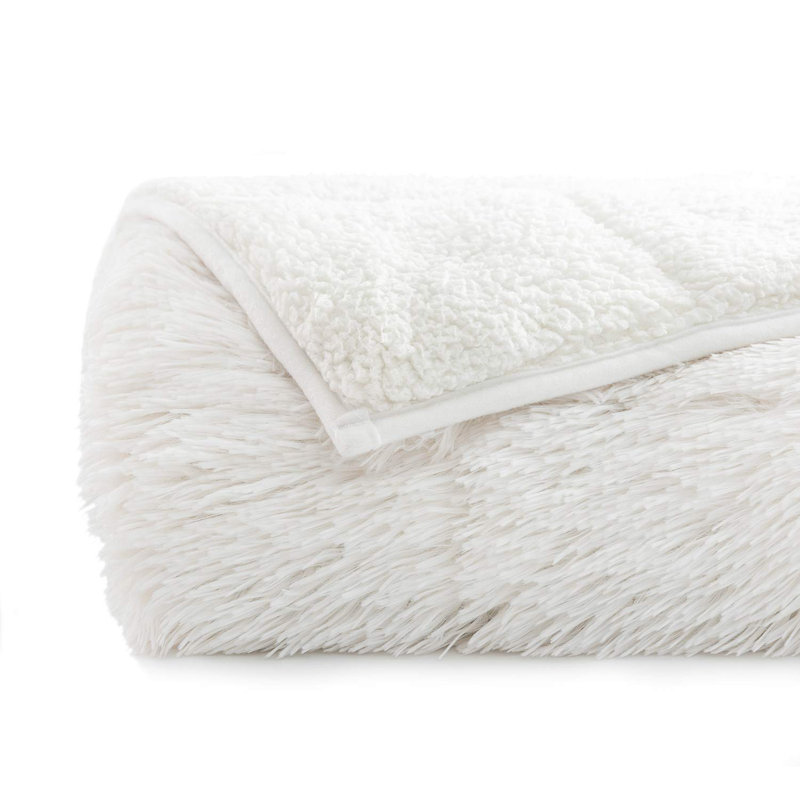 Throw Weighted Blanket, Twin, White, 15lbs