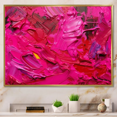 Viva Magenta Bliss Wildness I - Abstract Painting Canvas Print