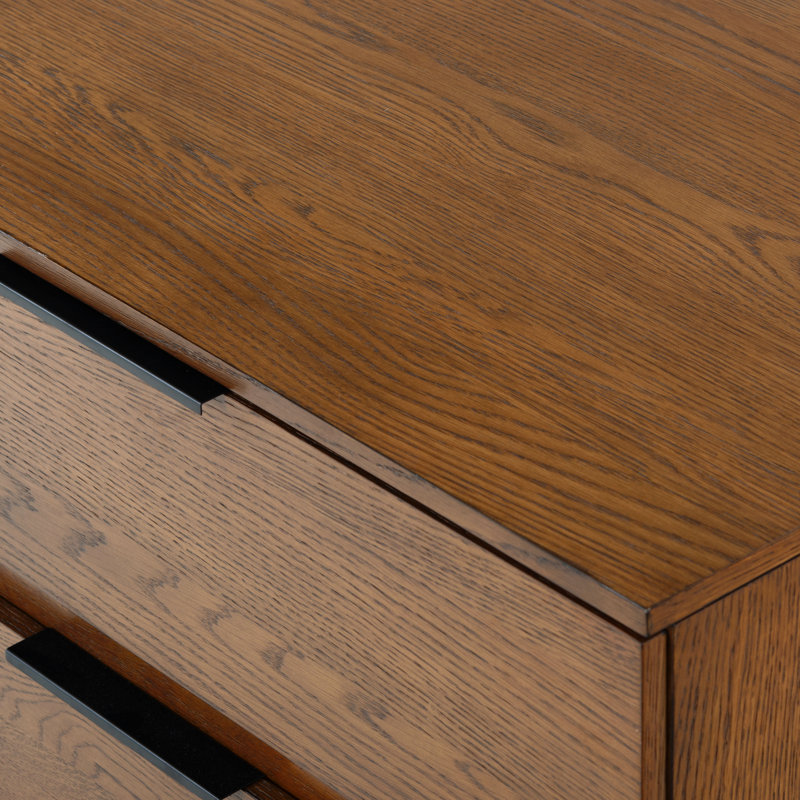 Titus 6 Drawer Stacked Dresser, Medium Oak