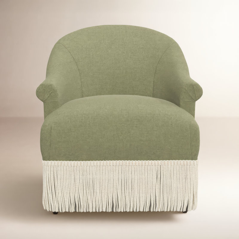 Fauteuil à oreilles Callie, Lin laurier texturé Zuma, Ivoire