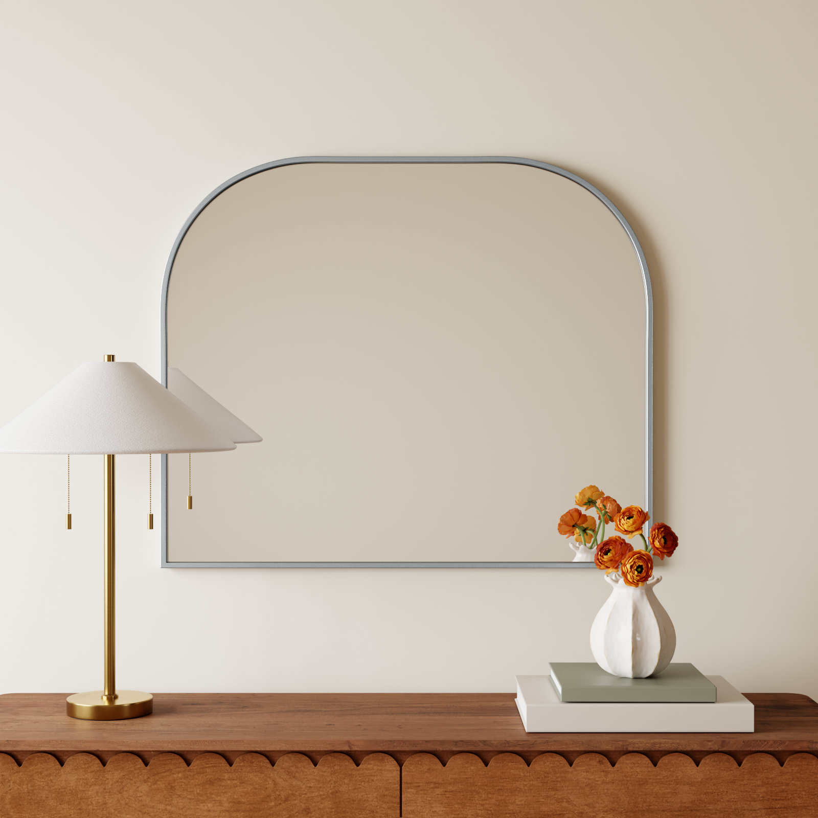 Sabine Accent Mirror, Silver, 30" x 36"