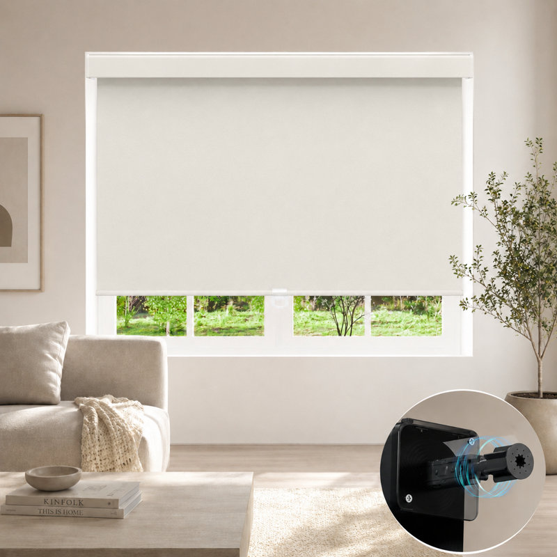 Rideau roulant sans cordon 100% occultant pour fenêtres d'intérieur, Beige clair, L 39 po x L 72 po