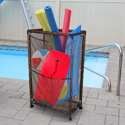 Rolling Pool Noodle Storage Organizer Bin, Standard Noodle Holder by Essentially Yours