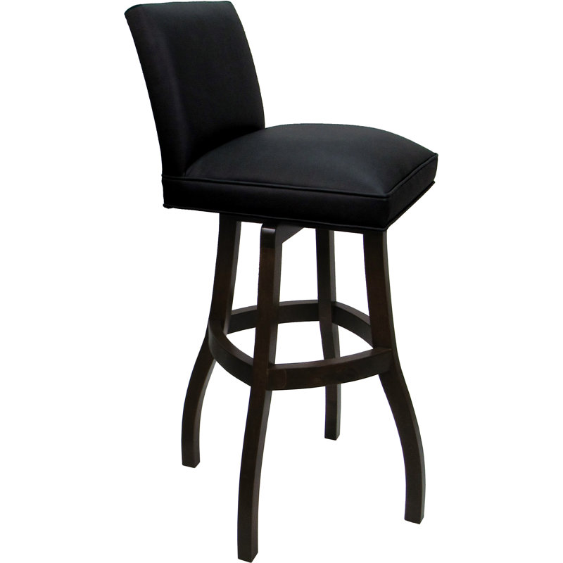 Tabouret de bar pivotant en bois sur base en S, Noir, noir, noir, noir, Noyer foncé, Counter Stool (26" Seat Height)