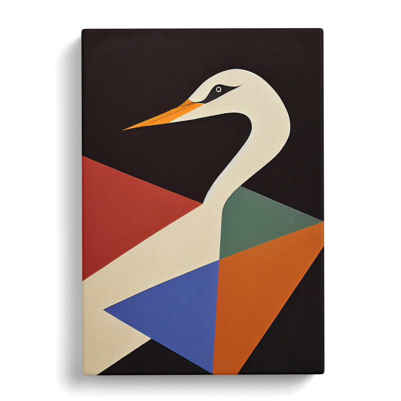 Swan in Abstract No.3 - Wrapped Canvas, 76cm H x 50cm W x 3cm D