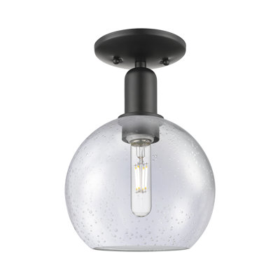 Plafonnier semi-encastré 1 lumière 14 po Arcadia - Chippenham - abat-jour blanc mat