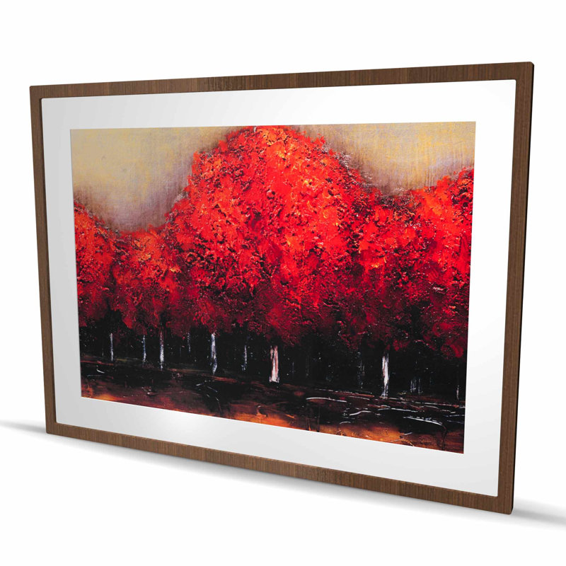 Red Dark Trees - Reproduction matte encadrée pour le décor de la chambre à coucher, Brun