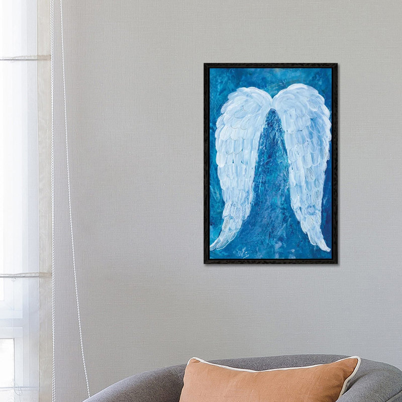 Angel Wings by Robin Maria - Painting on Canvas, Black Floater Frame, 66.04 cm H x 45.72 cm W