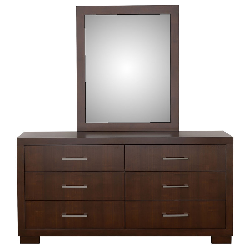 Commode 6 tiroirs avec miroir Tapper, Cappuccino