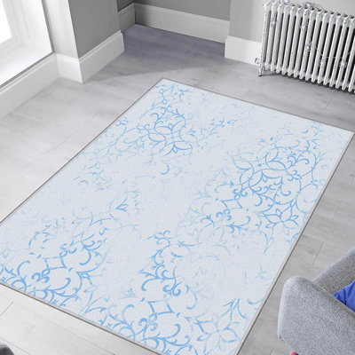 Tapis tissé de qualité supérieure, 100% polyester, 5,2 x 7,5 pieds, hauteur des poils de 0,3 pouce | Pois antibactérien et antidérapant en feutre de PVC | Lavable à la machine, impression numérique 3D, idéale pour le décor du salon et de la chambre à coucher