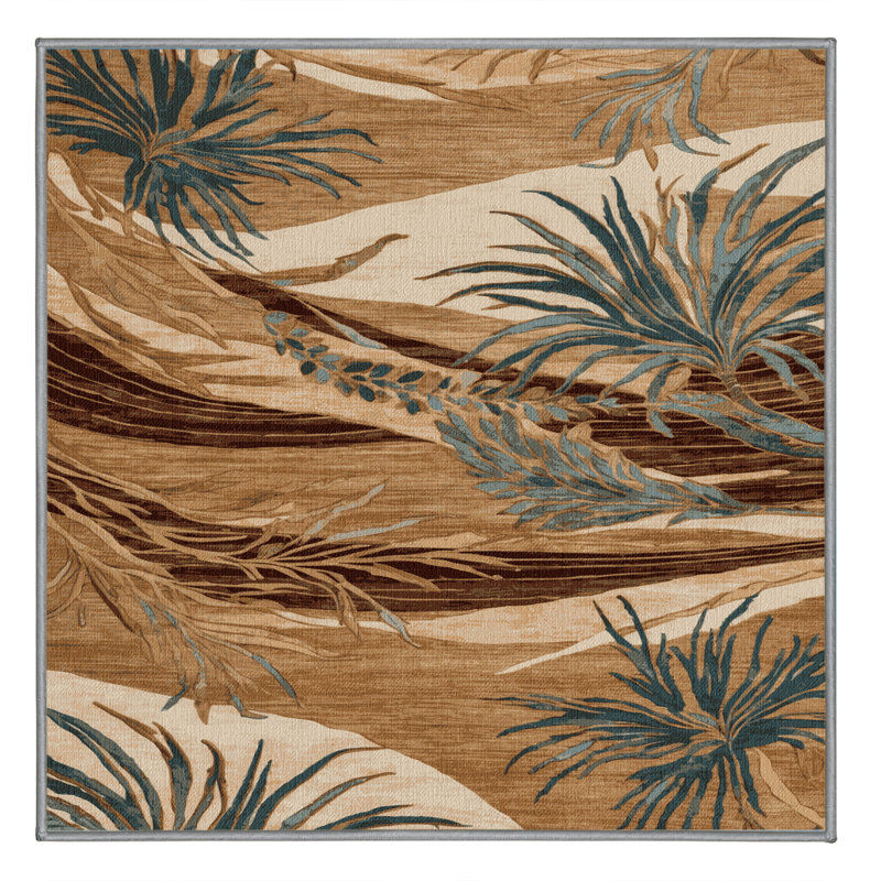 Tapis brun lavable à la machine, Carré 4 pi