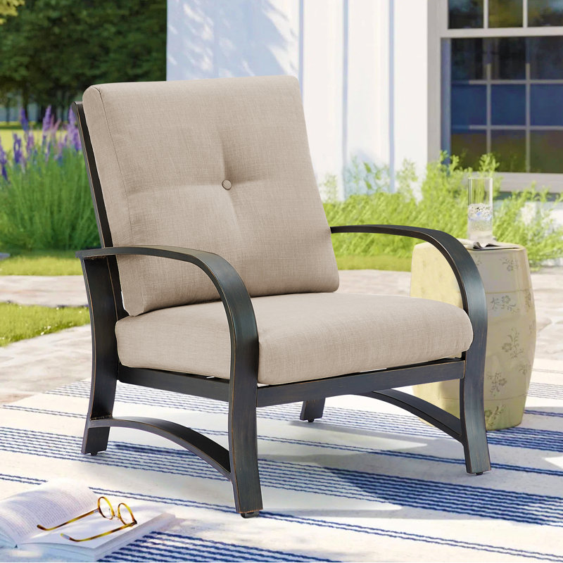 Chamber Patio Aluminum Club Chair with Sunbrella Cushions