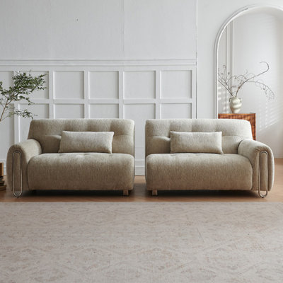 Canapé rétro en chenille Mid-Century