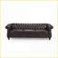 Canapé Chesterfield classique 3 places - profil bas pour petits espaces, capitonnage à boutons, détails cloutés | Brun | Polyuréthane | Accoudoirs roulés