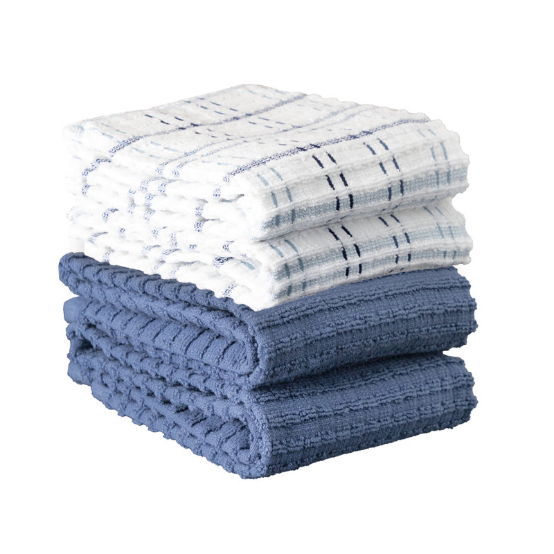 Royale Solid and Coordinate Kitchen Towel Set, Federal Blue