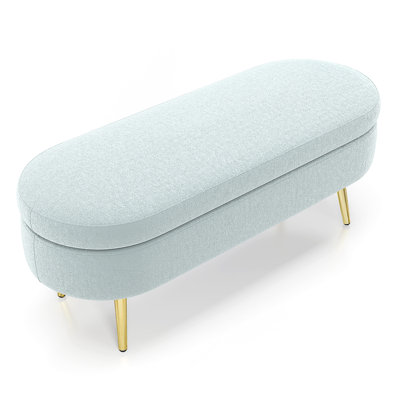 Oval Storage Bench with Metal Legs