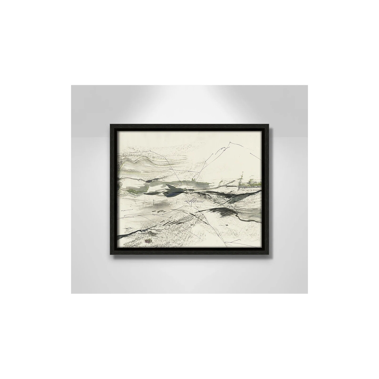 Green Sketches by PI Studio, No Mat, Espresso Floater Framed, 9.5" H x 11.5" W x 2" D