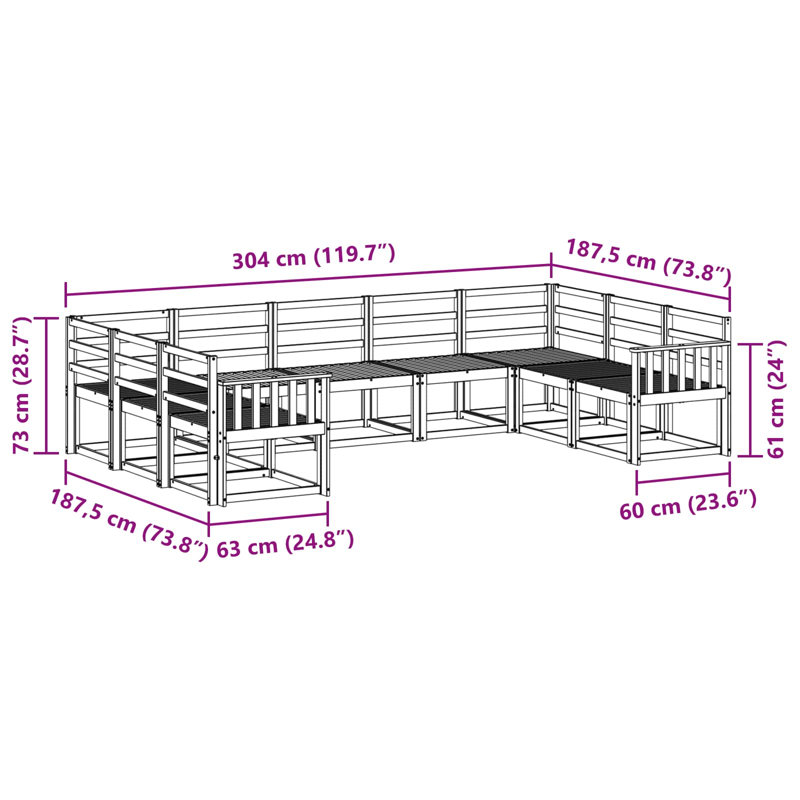 304cm Wide Patio Sofa