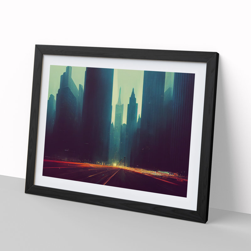 A New York City Skyline Vol.1 - Framed Print, 25cm H x 34cm W x 2cm D, Black