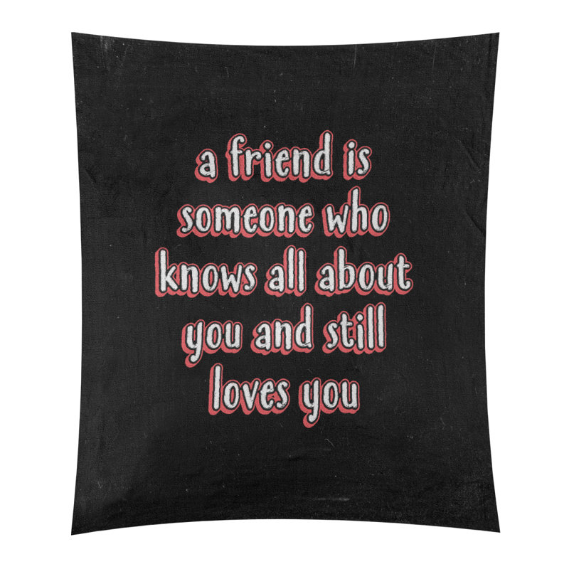Tapisserie tableau en polyester «Love and Friendship», H 80 po x l 68 po, Rouge
