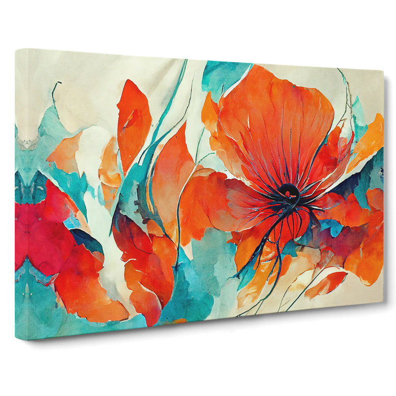 Modern Abstract Flowers Vol.6 - Wrapped Canvas, 35cm H x 50cm W x 3cm D