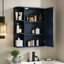 Armoire de rangement de salle de bain avec miroir, armoire à pharmacie avec tablette en bois réglable et portes, armoires de rangement montées avec 6 tablettes ouvertes, bleu, armoire-1947522131