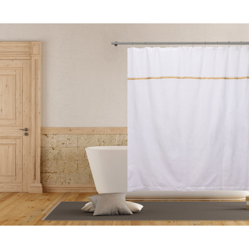 Rideau de douche simple 100% coton Stambruges