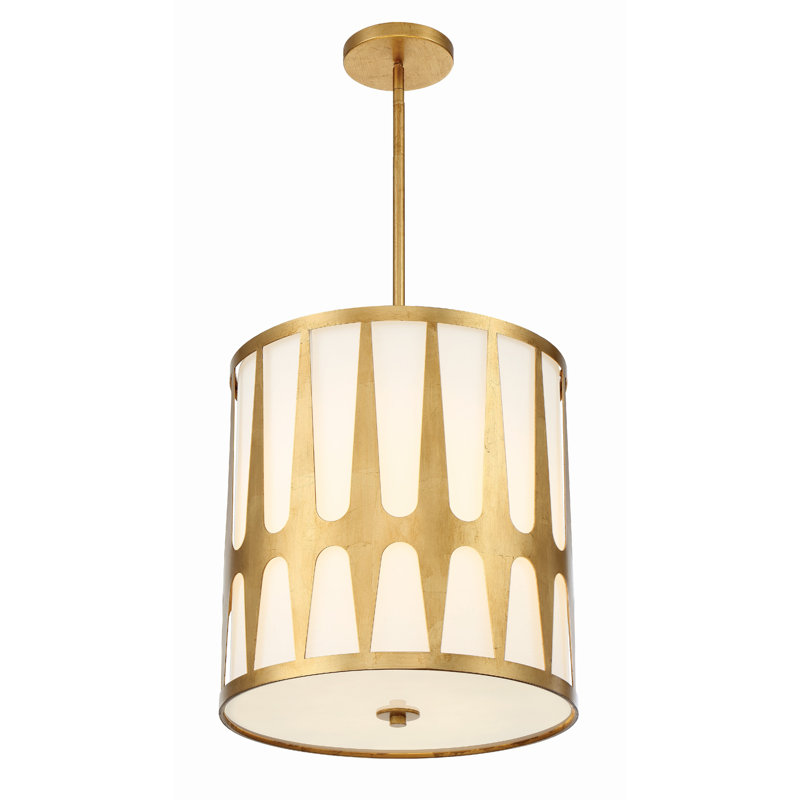 Athziri 4 - Light Lantern Drum Pendant, Gold