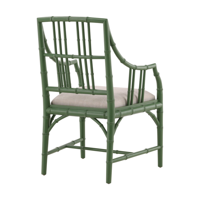 Furniture Classics Riley Green Mahogany Linen Seat Arm Chair