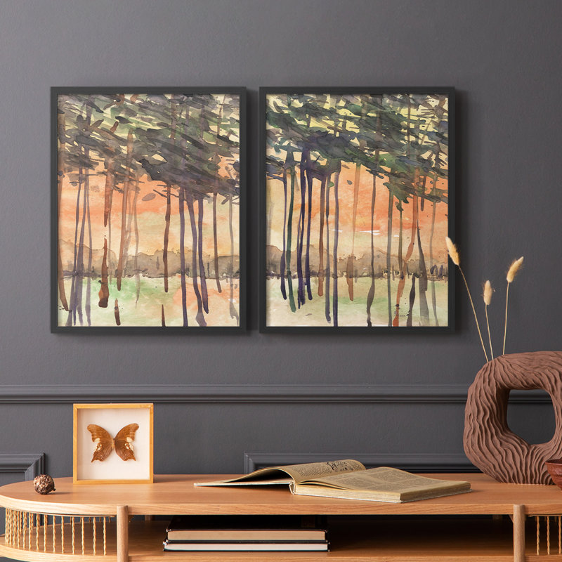 Entre les arbres, impression encadrée I-Premium - prête à être accrochée - aucun clou requis - aucun clou requis