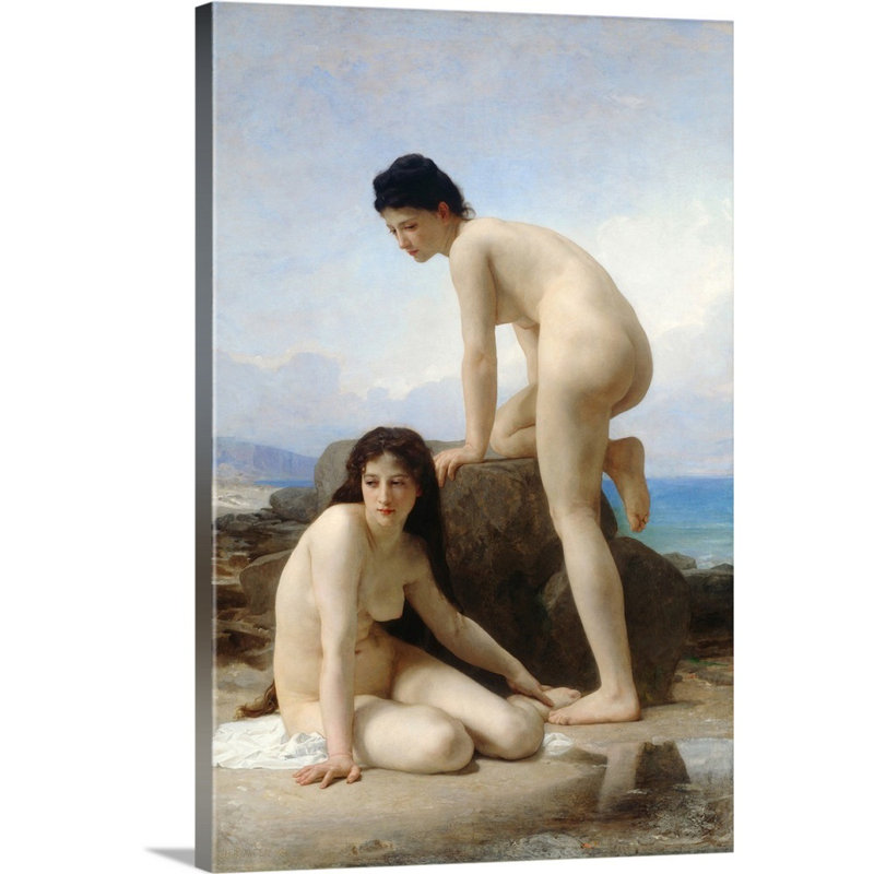 Les deux baigneurs - reproduction sur toile, Toile tendue, H 18 po x l 12 po x P 1,25 po