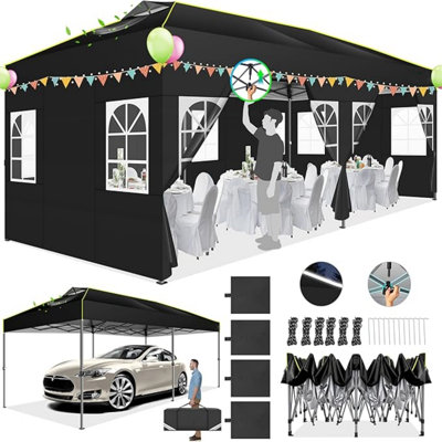 10x20 Pop Up Canopy Gazebo with 6 Removable Sidewalls