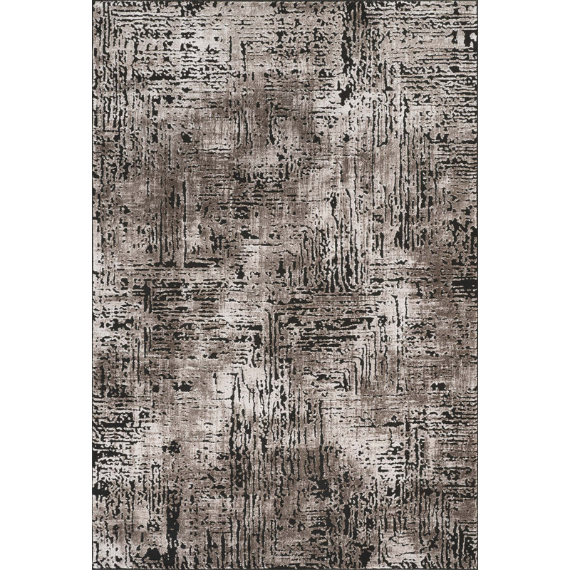 Denelda Living Room Area Rug Metallic Sheen Modern Illusion Design Mocha, Rectangle 160 x 230 cm