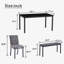 Ensemble de salle à manger 5 pièces comprenant 1 table, 2 chaises rembourrées et 2 bancs; Un ensemble de salle à manger de style rustique peu encombrant adapté aux salles à manger et aux cuisines, gris et noir.