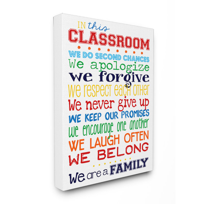 Art textuel encadré Gupton In This Classroom Rules, H 30 po x l 24 po