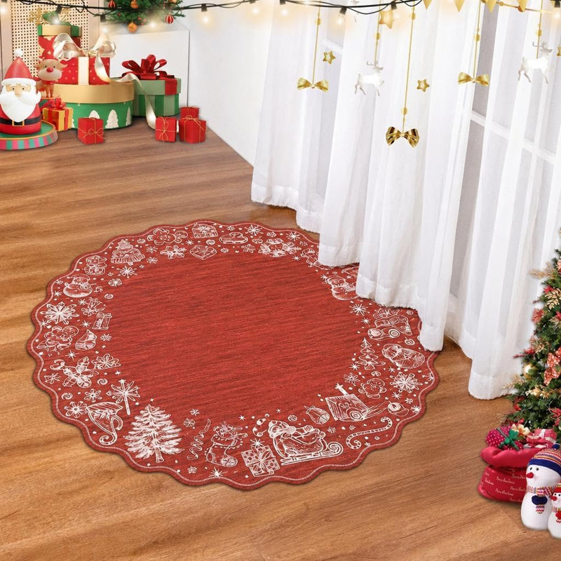 Geometric Washable Area Rug, 120*120cm