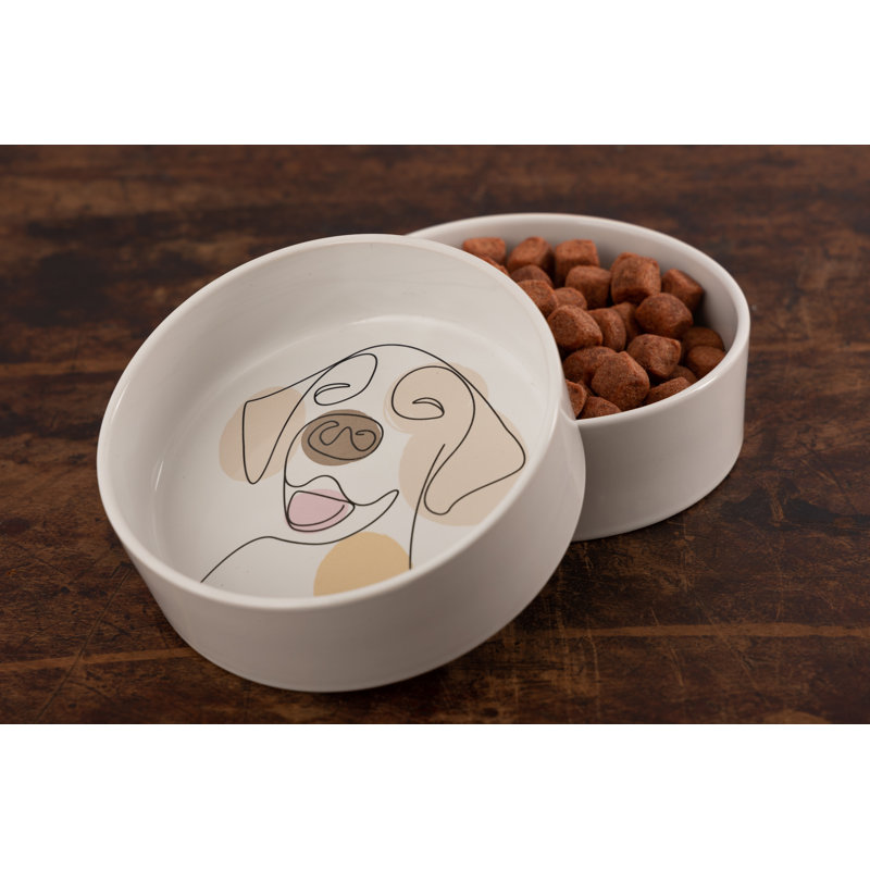 Set Of 2 Abstract Cat Bowls, 15cm