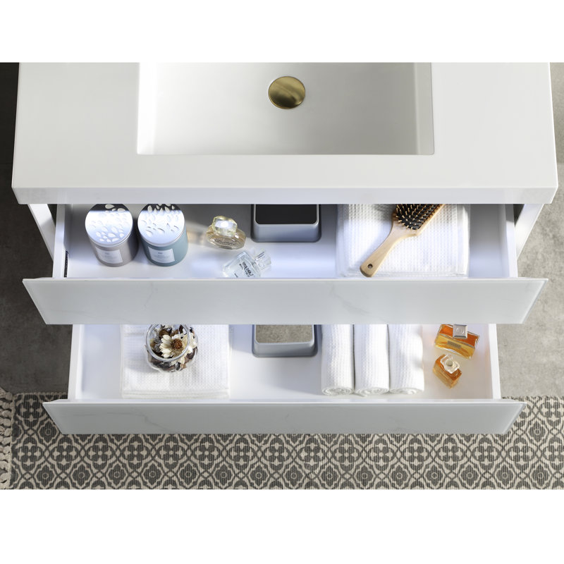 Fahriye 35.19'' Single Bathroom Vanity with Acrylic Top