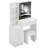37" Middle Size Left Bedside Cabinet Vanity Table + Cushioned Stool Dresser Set, 2 AC+2 USB Socket, Hair Dryer Stand, Large Touch Control LED Sliding Mirror, 3-Color Switch, EPA, GCC, UL Certificate-1773228988