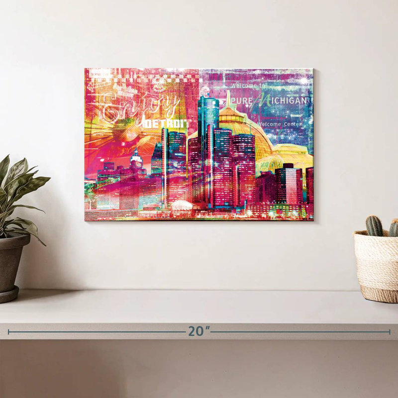 Nicci Detroit Cityscape Grunge, H 8 po x l 12 po
