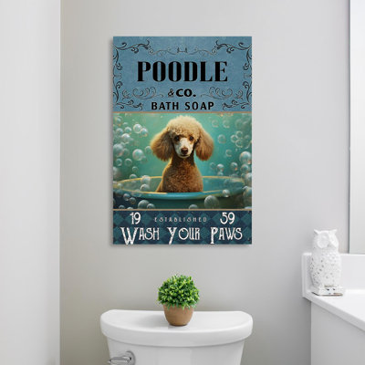 Poodle Bath Soap 1 - 1 pièce, impression sur toile tendue