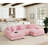 Large Seating Corduroy Upholstered Double Chaise Sectional-1058995222
